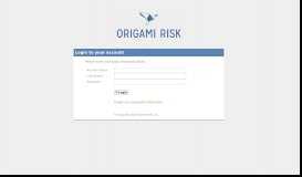 
							         Origami Risk - Login to your account								  
							    