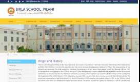 
							         Origin And History | Birla School Pilani								  
							    