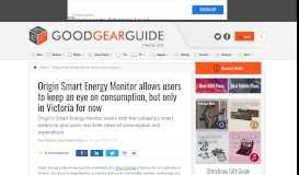 
							         Origin Smart Energy Monitor allows users to keep an eye on ...								  
							    