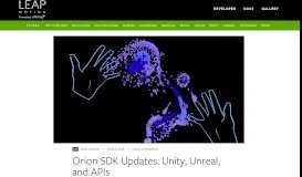 
							         Orion SDK Updates: Unity, Unreal, and APIs - Leap Motion Blog								  
							    