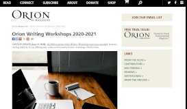 
							         Orion Writing Workshops 2019 - Orion Magazine								  
							    