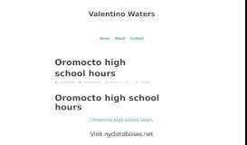 
							         Oromocto high school hours – Valentino Waters								  
							    