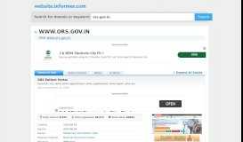 
							         ors.gov.in at WI. ORS Patient Portal - Website Informer								  
							    