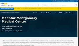 
							         Orthopaedic Services at MedStar Montgomery Medical Center								  
							    