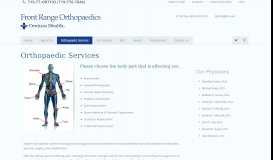 
							         Orthopaedic Services - Front Range Orthopaedics								  
							    