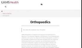 
							         Orthopaedics Clinic - Autumn Road | UAMSHealth								  
							    