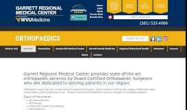 
							         Orthopaedics – Garrett Regional Medical Center								  
							    