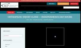 
							         Orthopedic Injury Clinic - Independence Day Hours - Orthopedic ...								  
							    