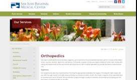 
							         Orthopedics - San Juan Regional Medical Center								  
							    