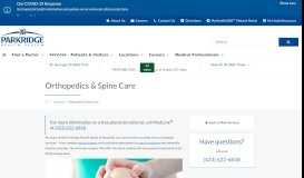 
							         Orthopedics & Spine Care in Chattanooga, TN | Parkridge Health ...								  
							    