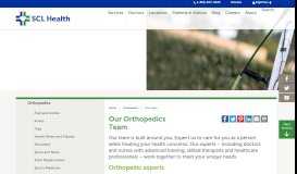 
							         Orthopedics Team | SCL Health								  
							    