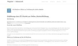 
							         OS-Plattform: Pflicht zur Verlinkung für Online-Händler | Wegener ...								  
							    