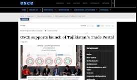 
							         OSCE supports launch of Tajikistan's Trade Portal | OSCE								  
							    