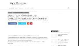
							         OSCOTECH Admission List 2018/2019 Session is Out- Examine ...								  
							    