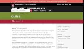 
							         Osiris | Baker Library | Harvard Business School								  
							    