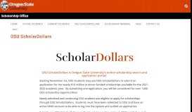 
							         OSU ScholarDollars | Scholarship Office | Oregon State University								  
							    