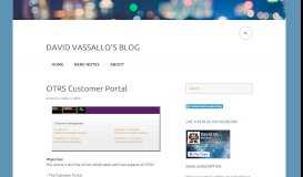 
							         OTRS Customer Portal – David Vassallo's Blog								  
							    