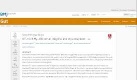 
							         OTU-031 My–IBD portal: progress and impact update | Gut								  
							    