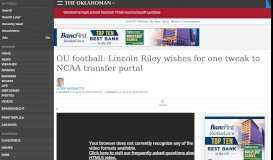 
							         OU football: Lincoln Riley wishes for one tweak to NCAA transfer portal								  
							    