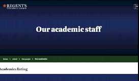 
							         Our academics | Regent's University London								  
							    