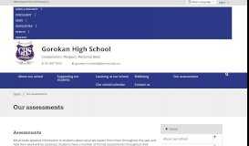 
							         Our assessments - Gorokan High School								  
							    