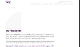 
							         Our benefits | IAG Limited								  
							    