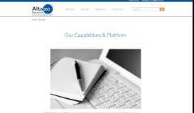 
							         Our Capabilities & Platform - Alta360 Research, Inc.								  
							    