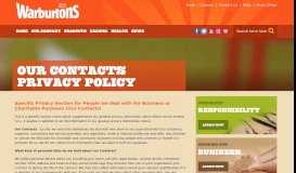 
							         Our Contacts Privacy Policy - Warburtons								  
							    