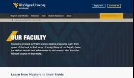 
							         Our Faculty | WVU Online								  
							    