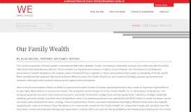 
							         Our Family Wealth - WE Family Offices								  
							    