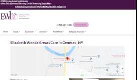 
							         Our Geneseo Office | Elizabeth Wende Breast Care - Rochester, NY								  
							    