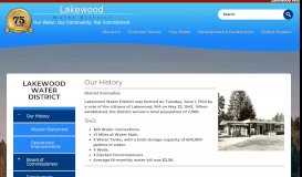 
							         Our History | Lakewood Water District								  
							    