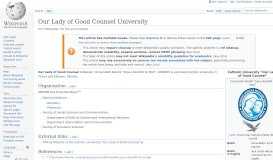 
							         Our Lady of Good Counsel University - Wikipedia								  
							    