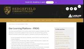 
							         Our Learning Platform – FROG - Sedgefield Community College								  
							    
