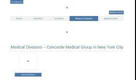 
							         Our Medical Divisions | Concorde Medical Group in NYC								  
							    