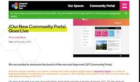 
							         Our New Community Portal Goes Live - Liverpool Science Park								  
							    