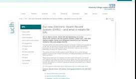 
							         Our new Electronic Health Record System (EHRS) – and what ... - UCLH								  
							    