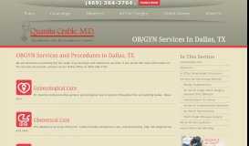
							         Our OBGYN Services in Dallas, TX | Quanita ... - Dr. Quanita Crable								  
							    