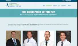 
							         Our Orthopedic Specialists | Carolina Bone & Joint Surgery Center								  
							    