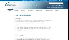 
							         Our Patients Speak | St. Paul Radiology								  
							    