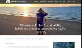 
							         Our Philosophy - Sustainability and Ethical Travel | Pacific Discovery								  
							    