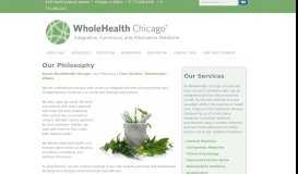 
							         Our Philosophy - WholeHealth Chicago								  
							    