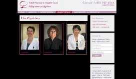 
							         Our Physicians | Total Women's Health Care								  
							    