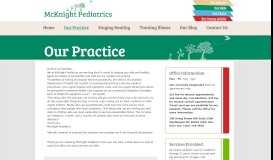
							         Our Practice - McKnight Pediatrics								  
							    