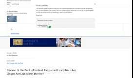 
							         Our review of the Aer Credit Card, from Aer Lingus - Head for Points								  
							    