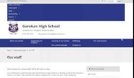 
							         Our staff - Gorokan High School								  
							    