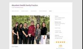 
							         Our Team - Abundant Health Family Practice								  
							    