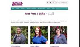 
							         Our Vet Techs & Staff | Campus Commons Pet Hospital								  
							    
