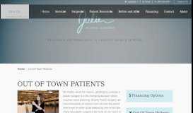 
							         Out of Town Patients | Jolie Plastic Surgery								  
							    