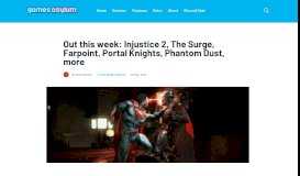 
							         Out this week: Injustice 2, The Surge, Farpoint, Portal Knights ...								  
							    